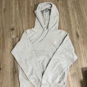 Gray champion hooded sweatshirt
